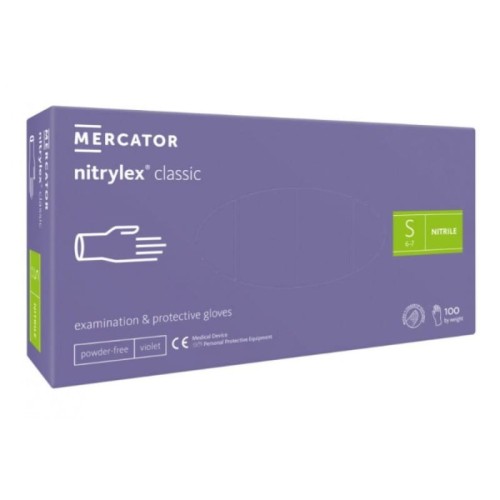 Przejdź do produktu rękawice nitrylowe bezpudrowe rozmiar s kolor violet 100szt
