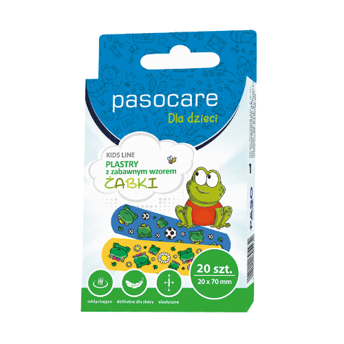 Przejdź do produktu zestaw plastrów dla dzieci kids line w żabki 20szt
