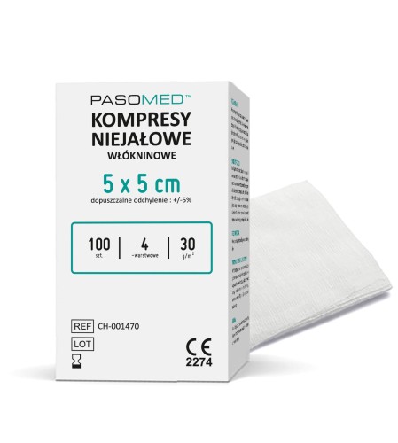Przejdź do produktu kompres gazowy niejałowy 5x5cm pasomed13n8w 100szt