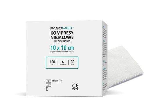 Przejdź do produktu kompres gazowy niejałowy 10x10cm pasomed 13n8w 100szt